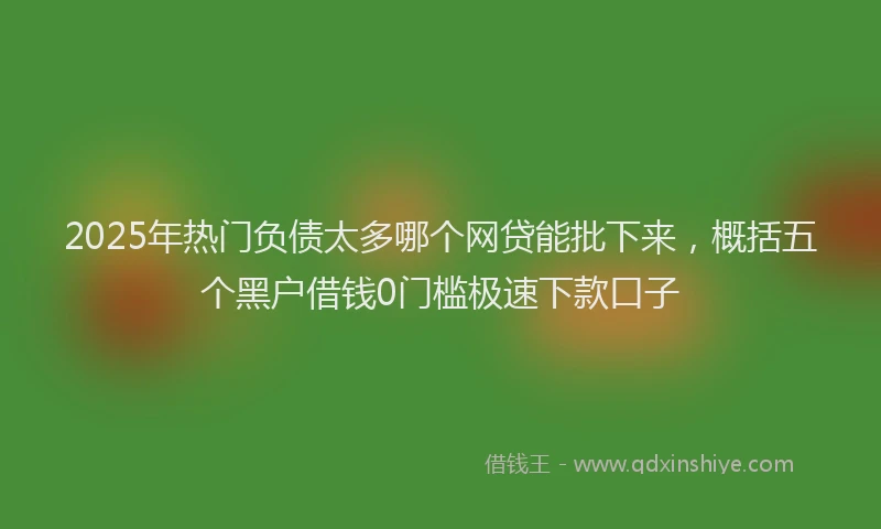 2025年热门负债太多哪个网贷能批下来，概括五个黑户借钱0门槛极速下款口子