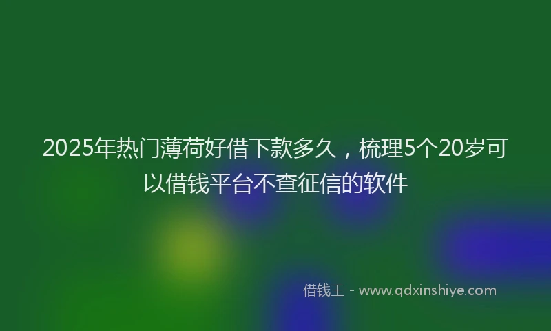 2025年热门薄荷好借下款多久，梳理5个20岁可以借钱平台不查征信的软件