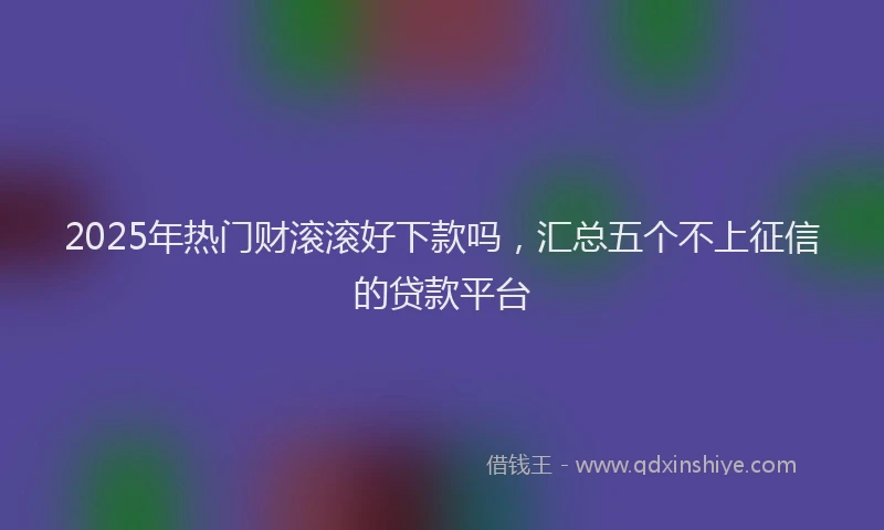 2025年热门财滚滚好下款吗，汇总五个不上征信的贷款平台