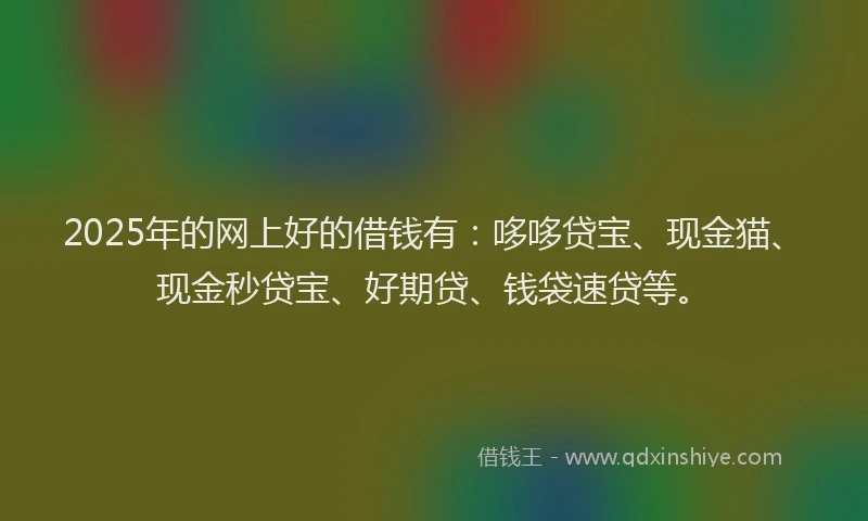 2025年的网上好的借钱有：哆哆贷宝、现金猫、现金秒贷宝、好期贷、钱袋速贷等。