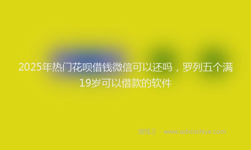 2025年热门花呗借钱微信可以还吗，罗列五个满19岁可以借款的软件