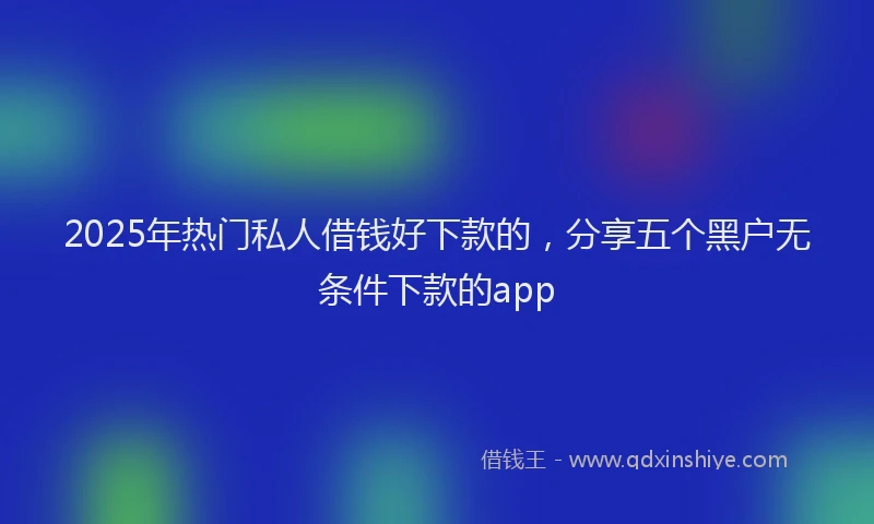 2025年热门私人借钱好下款的，分享五个黑户无条件下款的app