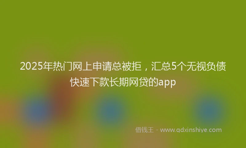 2025年热门网上申请总被拒，汇总5个无视负债快速下款长期网贷的app