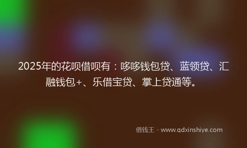 2025年的花呗借呗有：哆哆钱包贷、蓝领贷、汇融钱包+、乐借宝贷、掌上贷通等。