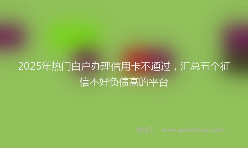 2025年热门白户办理信用卡不通过，汇总五个征信不好负债高的平台