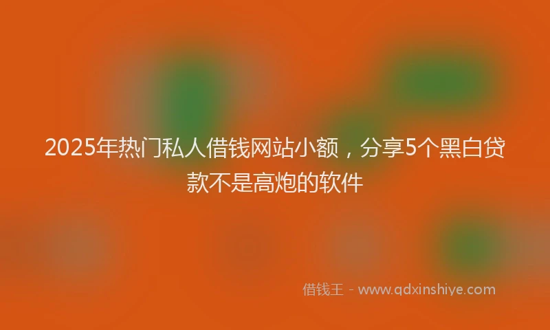 2025年热门私人借钱网站小额，分享5个黑白贷款不是高炮的软件