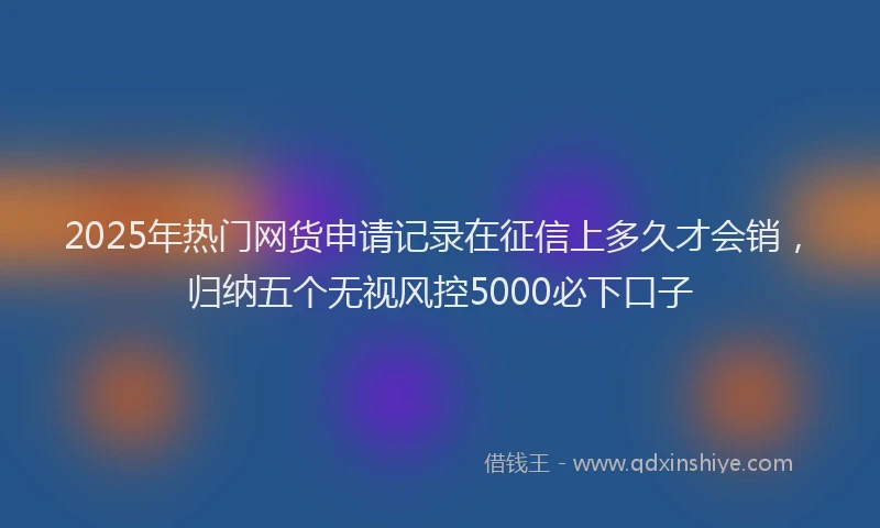 2025年热门网货申请记录在征信上多久才会销，归纳五个无视风控5000必下口子