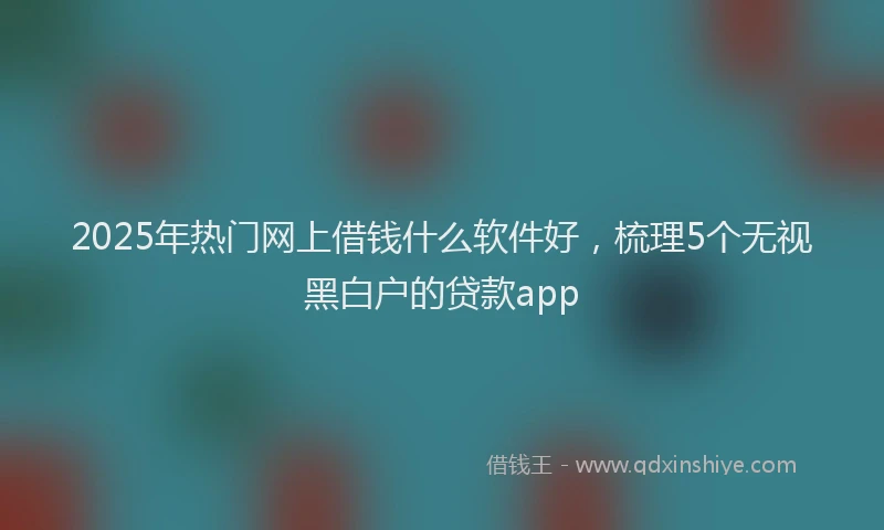 2025年热门网上借钱什么软件好，梳理5个无视黑白户的贷款app