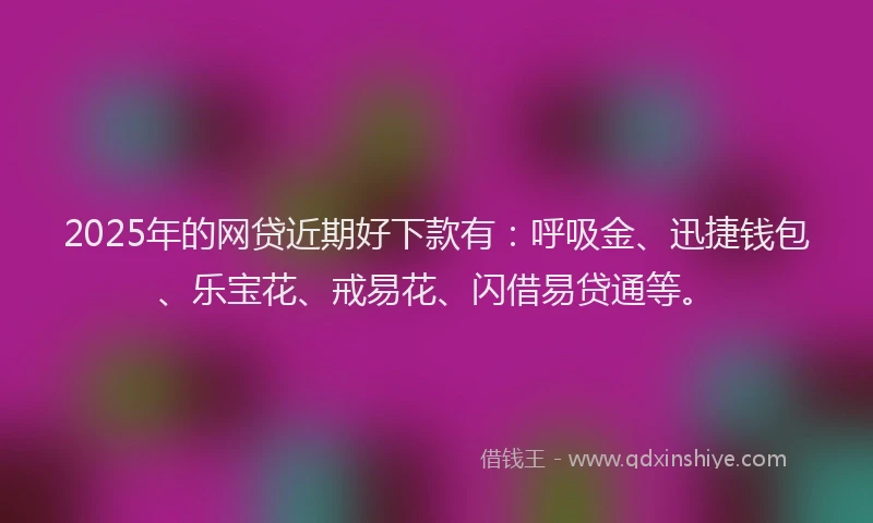 2025年的网贷近期好下款有：呼吸金、迅捷钱包、乐宝花、戒易花、闪借易贷通等。