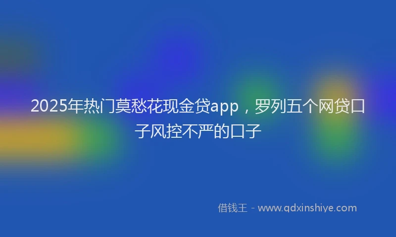 2025年热门莫愁花现金贷app，罗列五个网贷口子风控不严的口子