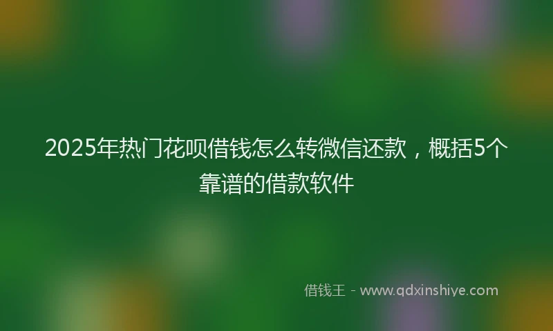 2025年热门花呗借钱怎么转微信还款，概括5个靠谱的借款软件