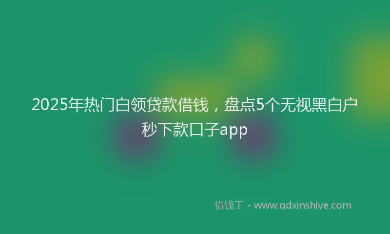 2025年热门白领贷款借钱，盘点5个无视黑白户秒下款口子app