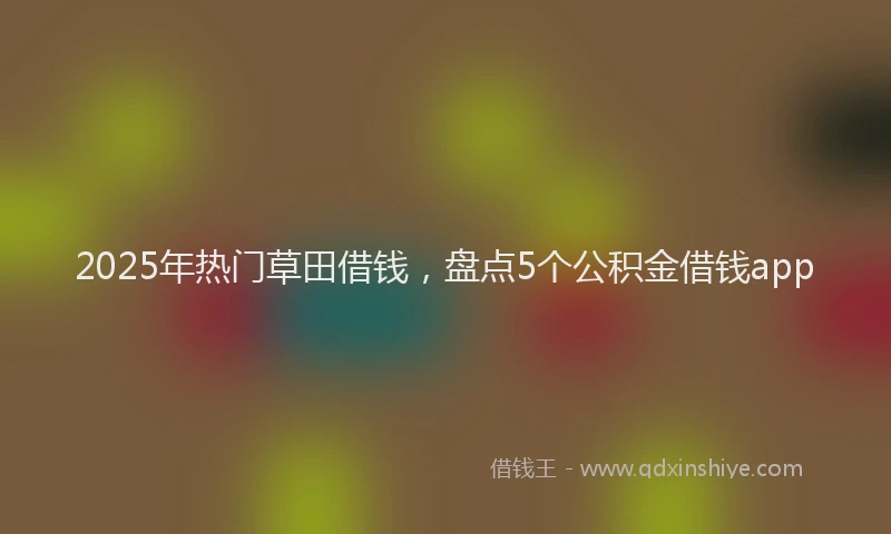 2025年热门草田借钱，盘点5个公积金借钱app