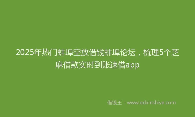 2025年热门蚌埠空放借钱蚌埠论坛，梳理5个芝麻借款实时到账速借app
