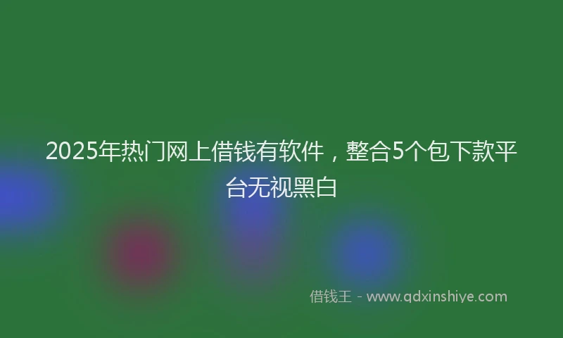 2025年热门网上借钱有软件，整合5个包下款平台无视黑白