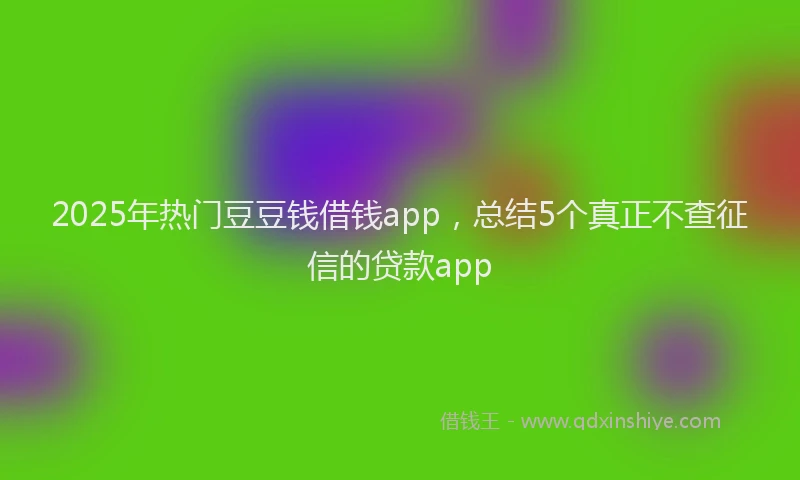 2025年热门豆豆钱借钱app，总结5个真正不查征信的贷款app