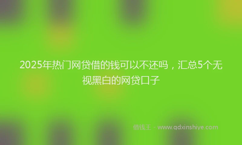 2025年热门网贷借的钱可以不还吗，汇总5个无视黑白的网贷口子