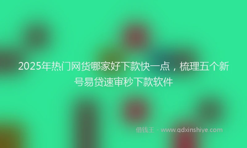 2025年热门网货哪家好下款快一点，梳理五个新号易贷速审秒下款软件