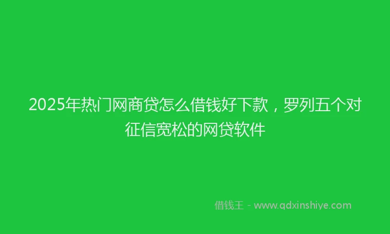 2025年热门网商贷怎么借钱好下款，罗列五个对征信宽松的网贷软件