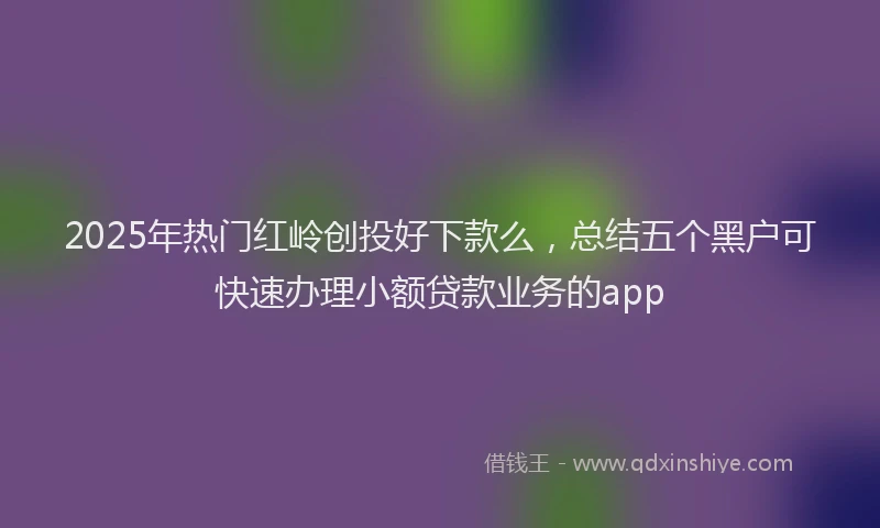 2025年热门红岭创投好下款么，总结五个黑户可快速办理小额贷款业务的app