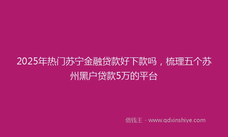 2025年热门苏宁金融贷款好下款吗，梳理五个苏州黑户贷款5万的平台