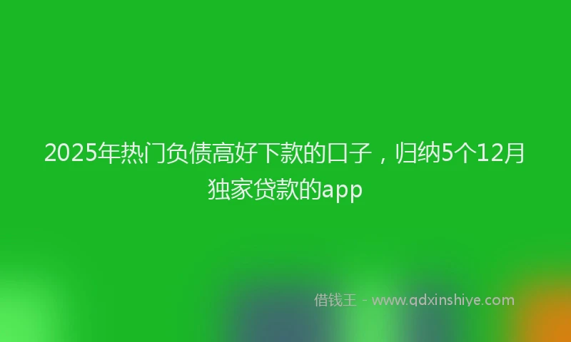 2025年热门负债高好下款的口子，归纳5个12月独家贷款的app