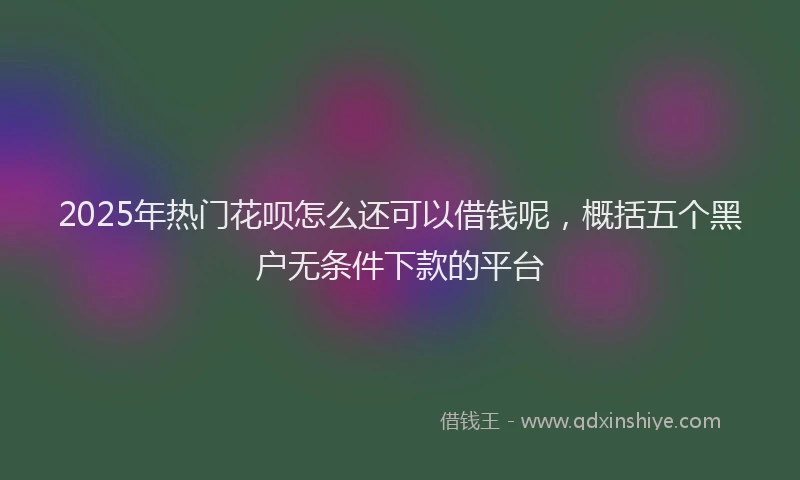 2025年热门花呗怎么还可以借钱呢，概括五个黑户无条件下款的平台