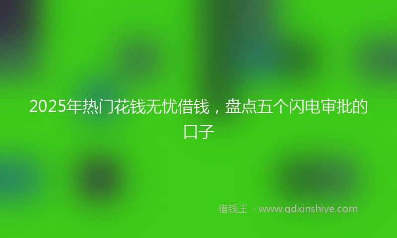 2025年热门花钱无忧借钱，盘点五个闪电审批的口子
