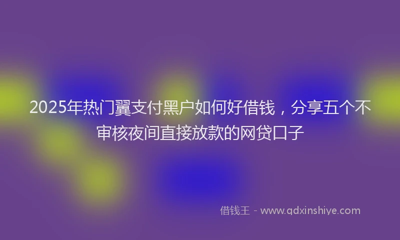 2025年热门翼支付黑户如何好借钱，分享五个不审核夜间直接放款的网贷口子