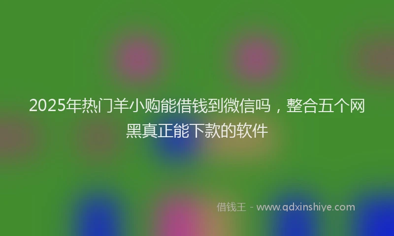2025年热门羊小购能借钱到微信吗，整合五个网黑真正能下款的软件