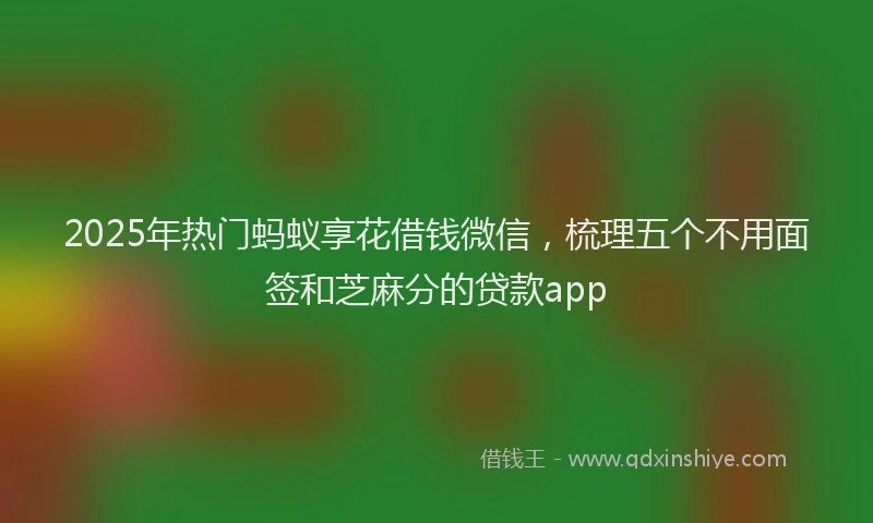 2025年热门蚂蚁享花借钱微信，梳理五个不用面签和芝麻分的贷款app