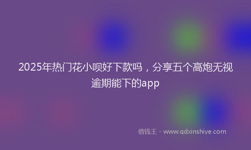 2025年热门花小呗好下款吗，分享五个高炮无视逾期能下的app