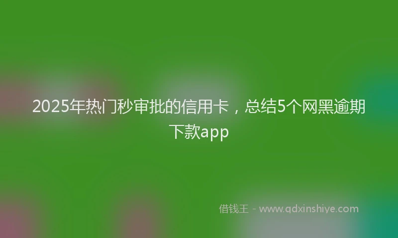 2025年热门秒审批的信用卡，总结5个网黑逾期下款app