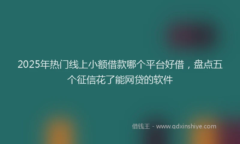 2025年热门线上小额借款哪个平台好借，盘点五个征信花了能网贷的软件