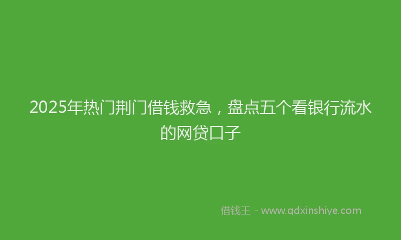 2025年热门荆门借钱救急，盘点五个看银行流水的网贷口子