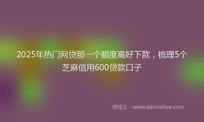 2025年热门网贷那一个额度高好下款，梳理5个芝麻信用600贷款口子