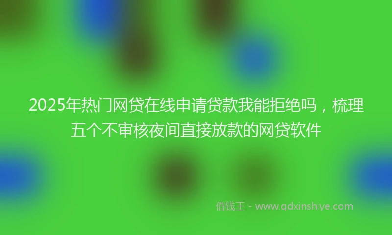 2025年热门网贷在线申请贷款我能拒绝吗，梳理五个不审核夜间直接放款的网贷软件
