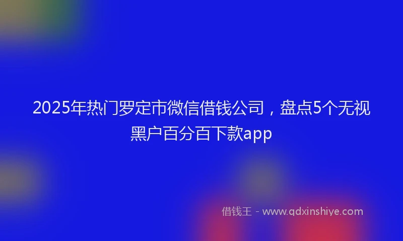 2025年热门罗定市微信借钱公司，盘点5个无视黑户百分百下款app