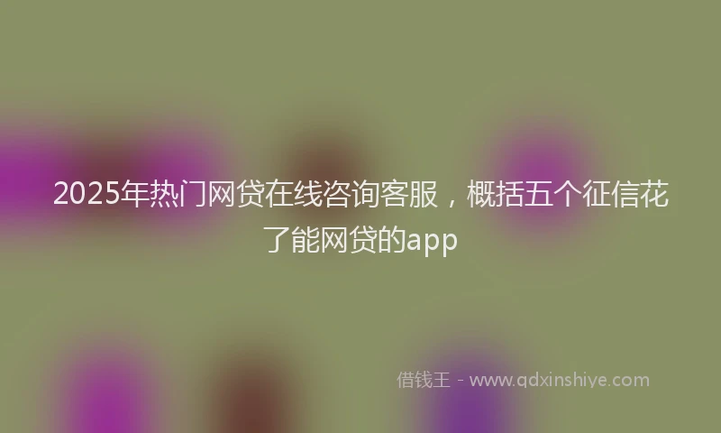 2025年热门网贷在线咨询客服，概括五个征信花了能网贷的app