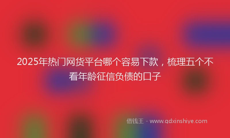 2025年热门网货平台哪个容易下款，梳理五个不看年龄征信负债的口子