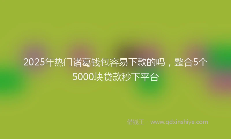 2025年热门诸葛钱包容易下款的吗，整合5个5000块贷款秒下平台