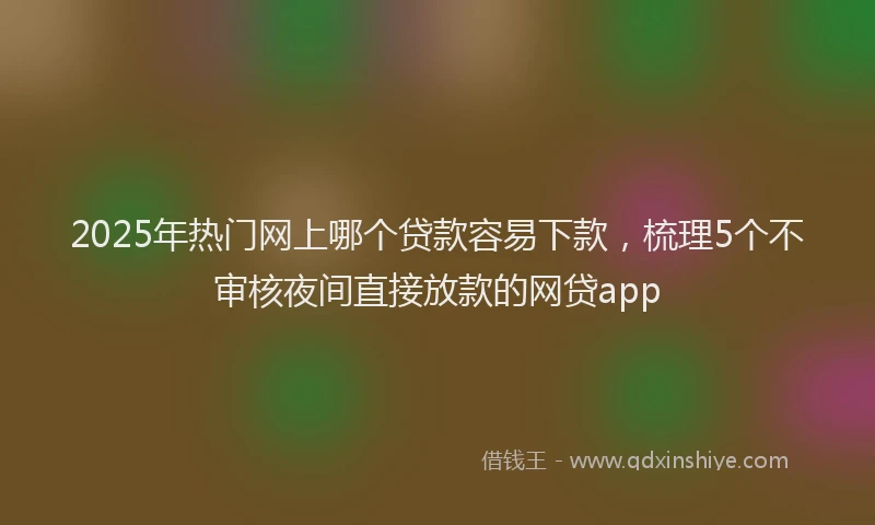2025年热门网上哪个贷款容易下款，梳理5个不审核夜间直接放款的网贷app