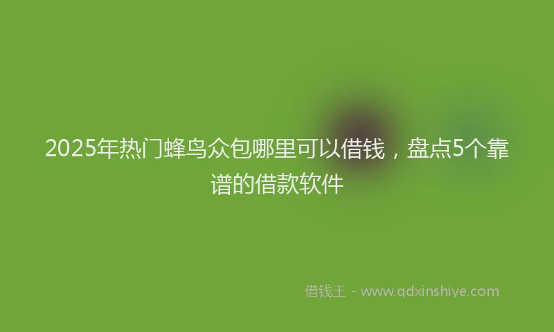 2025年热门蜂鸟众包哪里可以借钱，盘点5个靠谱的借款软件