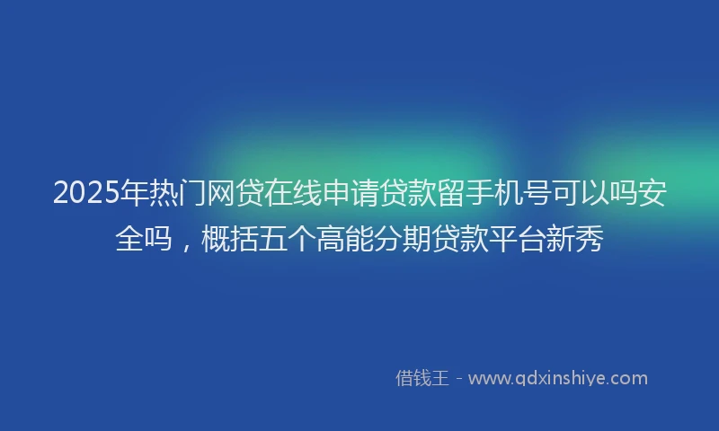2025年热门网贷在线申请贷款留手机号可以吗安全吗，概括五个高能分期贷款平台新秀