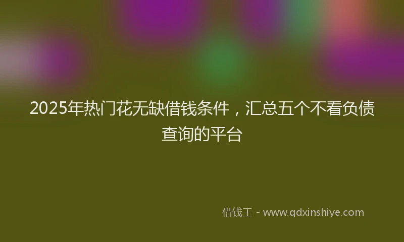 2025年热门花无缺借钱条件，汇总五个不看负债查询的平台