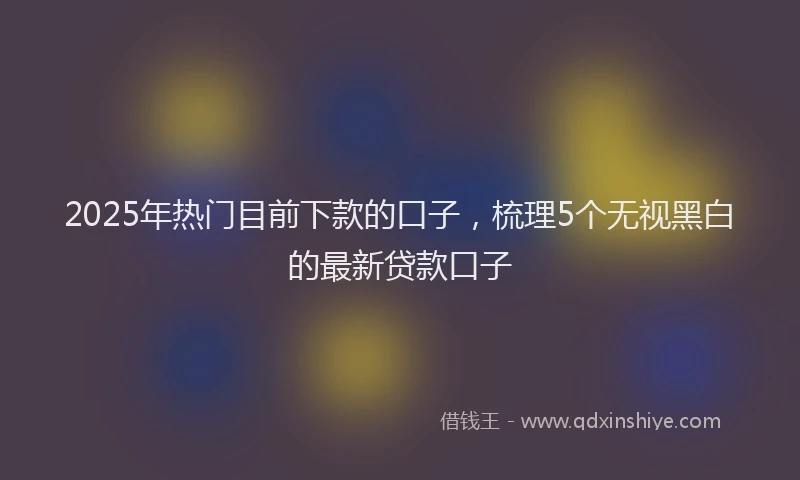 2025年热门目前下款的口子，梳理5个无视黑白的最新贷款口子