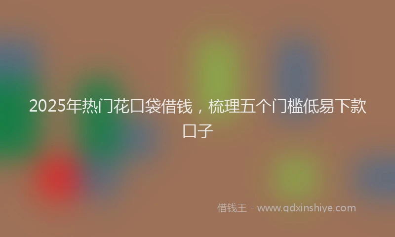2025年热门花口袋借钱，梳理五个门槛低易下款口子