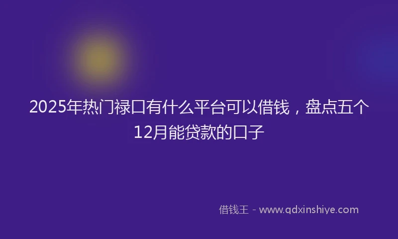 2025年热门禄口有什么平台可以借钱，盘点五个12月能贷款的口子
