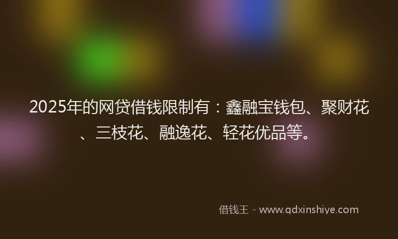 2025年的网贷借钱限制有：鑫融宝钱包、聚财花、三枝花、融逸花、轻花优品等。