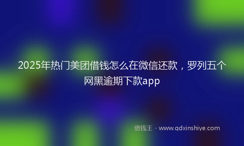 2025年热门美团借钱怎么在微信还款，罗列五个网黑逾期下款app